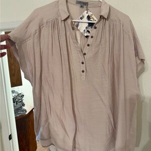*NWT* Women's Beige Button-Up Top